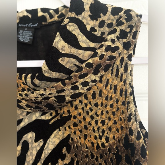 West End- Animal Print Cowl Neck Top- size small - Picture 5 of 5